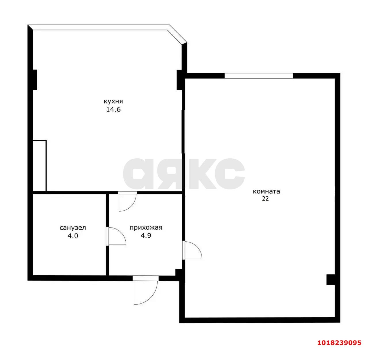 Фото №9: 1-комнатная квартира 43&nbsp;м², 3/5&nbsp;эт. - Яблоновский, ул. Космическая, 88/2к6