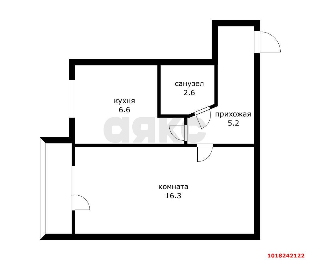 Фото №7: 1-комнатная квартира 33&nbsp;м², 3/5&nbsp;эт. - Краснодар, Центральный внутригородской округ, Покровка, мкр. Центральный, ул. Радио, 12
