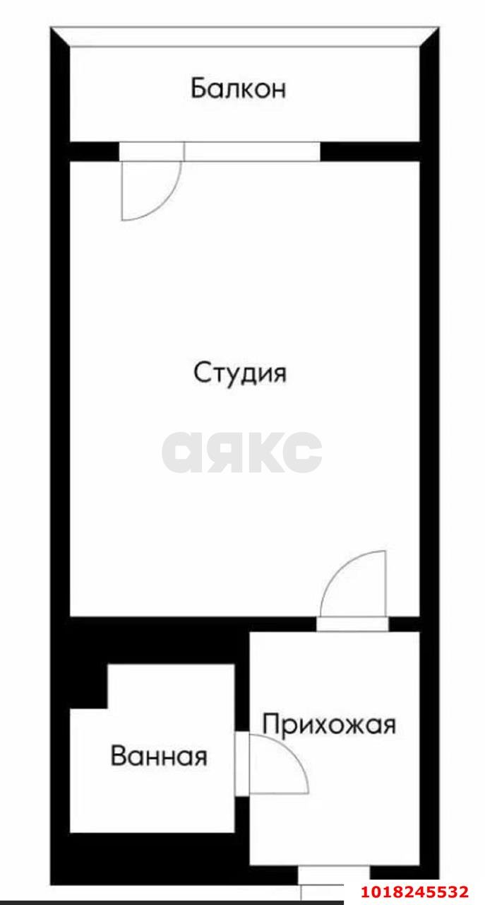 Фото №6: Студия 17&nbsp;м², 3/6&nbsp;эт. - Российский, мкр. Прикубанский внутригородской округ, ул. Заводовского, 20