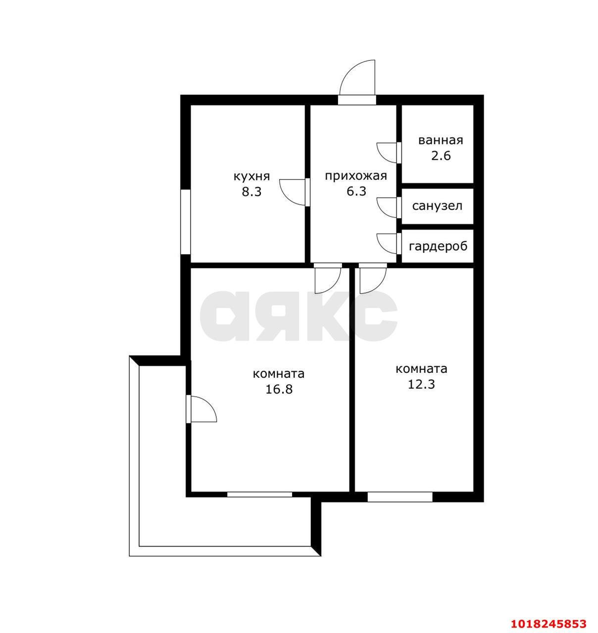 Фото №5: 2-комнатная квартира 51&nbsp;м², 11/14&nbsp;эт. - Краснодар, Карасунский внутригородской округ, мкр. Комсомольский, ул. Уральская, 158/3