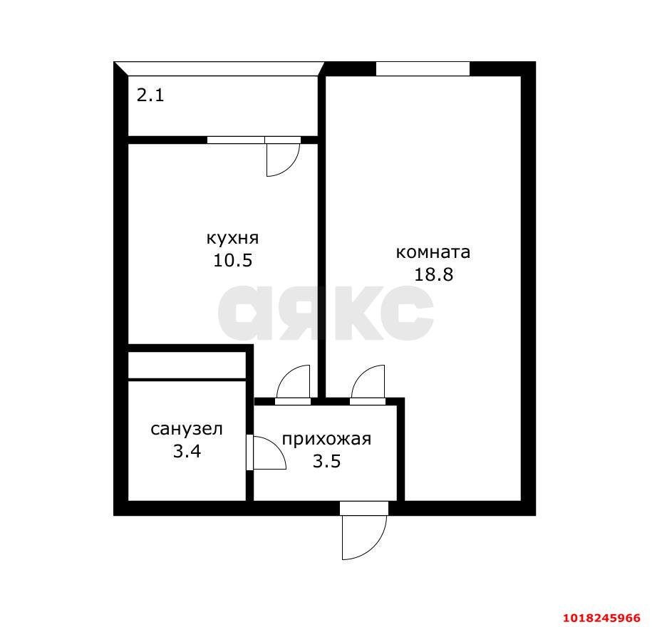 Фото №12: 1-комнатная квартира 39&nbsp;м², 1/16&nbsp;эт. - Краснодар, Прикубанский внутригородской округ, мкр. Славянский, ул. Заполярная, 37к3