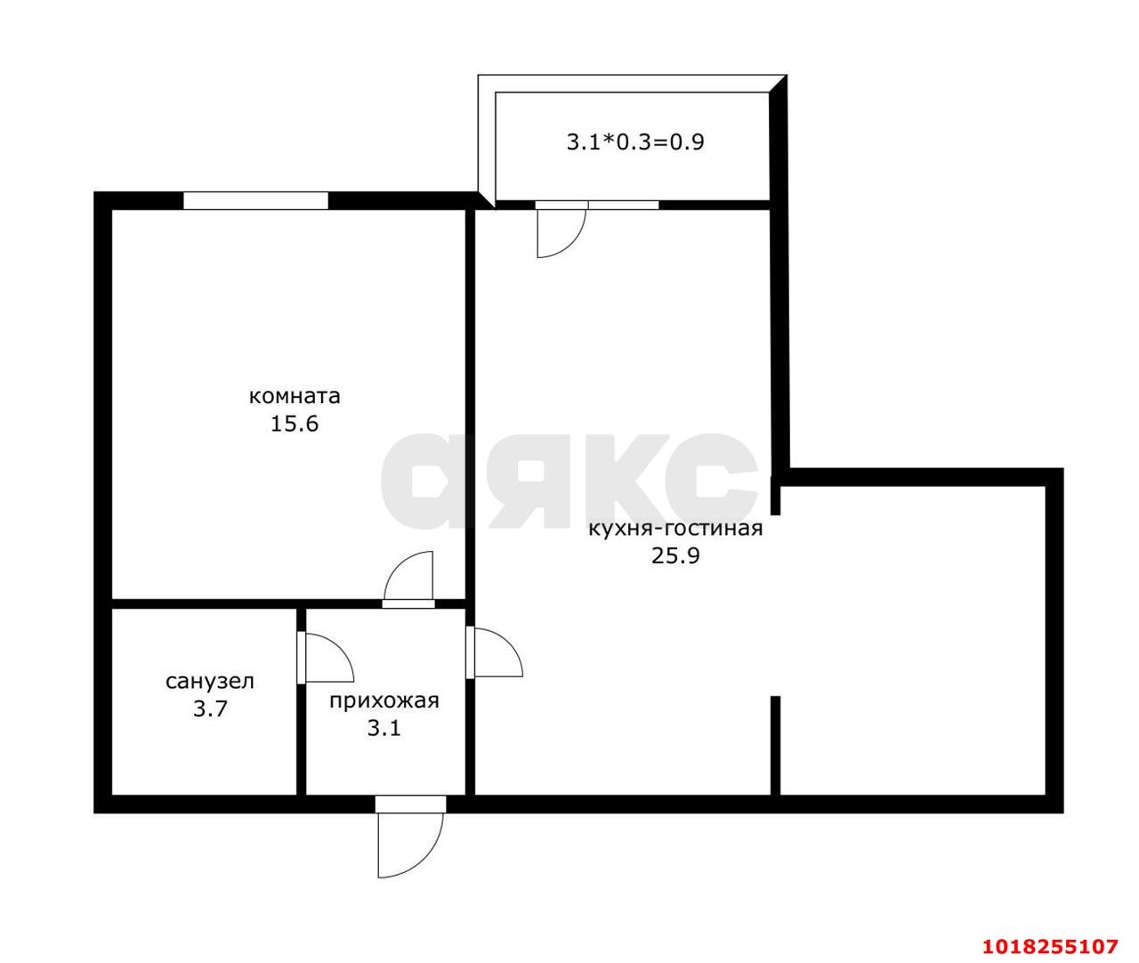 Фото №6: 2-комнатная квартира 41&nbsp;м², 1/5&nbsp;эт. - Новая Адыгея, мкр. жилой комплекс Родной Дом, ул. Бжегокайская, 31/7А