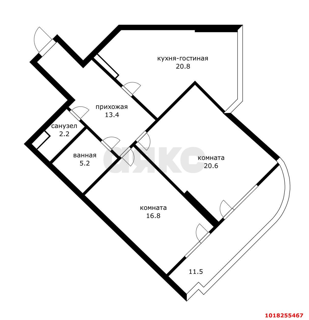 Фото №20: 2-комнатная квартира 90&nbsp;м², 4/24&nbsp;эт. - Краснодар, Западный внутригородской округ, ЖК Новый Город, мкр. Юбилейный, б-р Клары Лучко, 14к2
