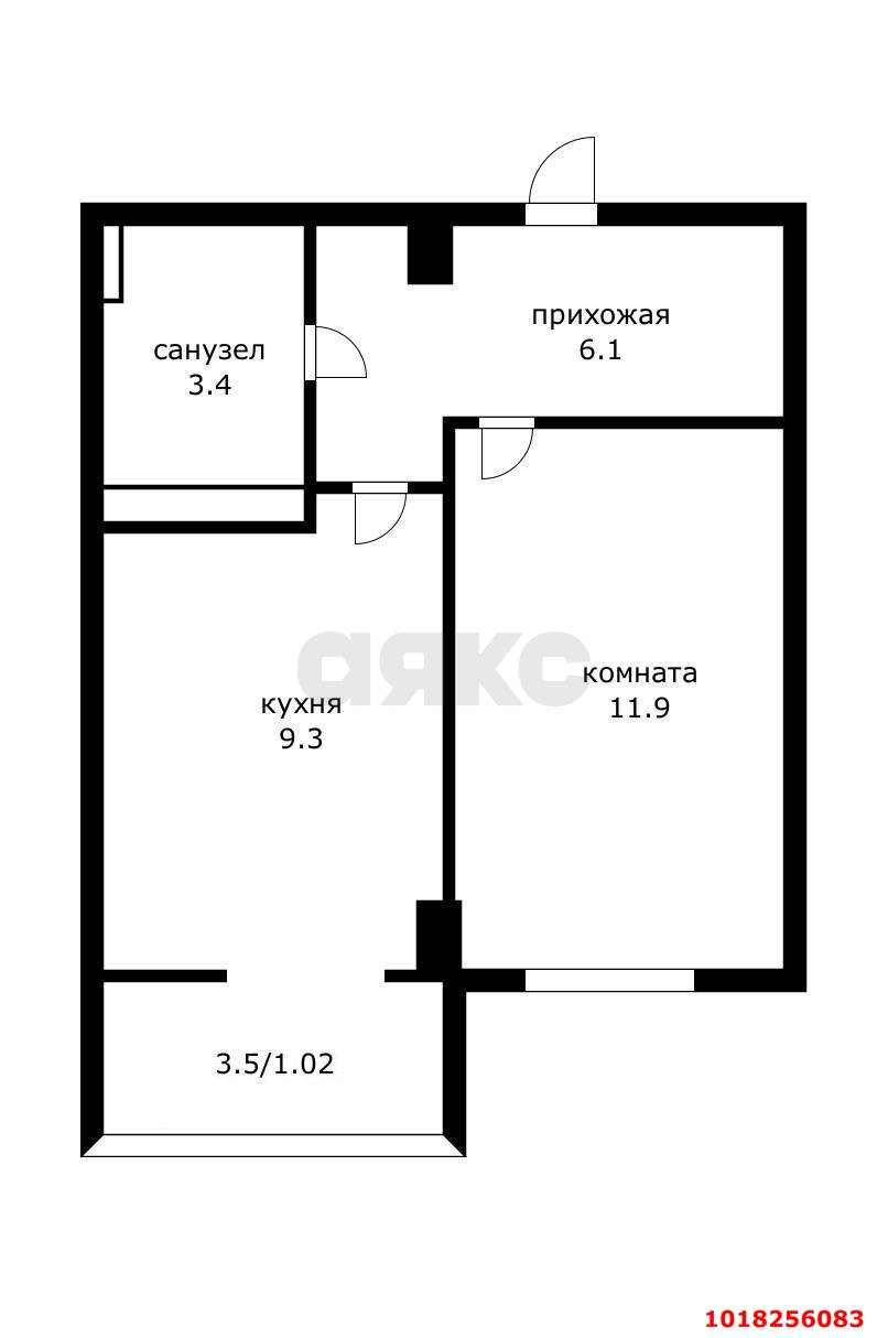 Фото №13: 1-комнатная квартира 30&nbsp;м², 13/16&nbsp;эт. - Краснодар, Прикубанский внутригородской округ, Музыкальный, мкр. ЖК Притяжение, ул. Московская, 118к2