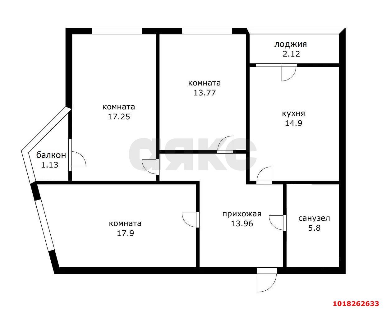 Фото №19: 3-комнатная квартира 88&nbsp;м², 15/25&nbsp;эт. - Краснодар, Карасунский внутригородской округ, мкр. ЖК Сказка Град, ул. имени В.Н. Мачуги, 166к2