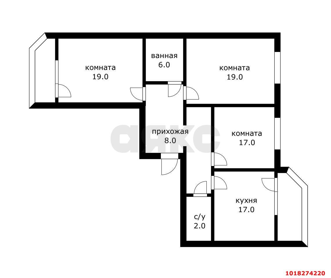 Фото №17: 3-комнатная квартира 80&nbsp;м², 2/16&nbsp;эт. - Краснодар, Прикубанский внутригородской округ, Восточный, мкр. жилой комплекс Квартал № 6, ул. имени 75-летия Победы, 26/1к2