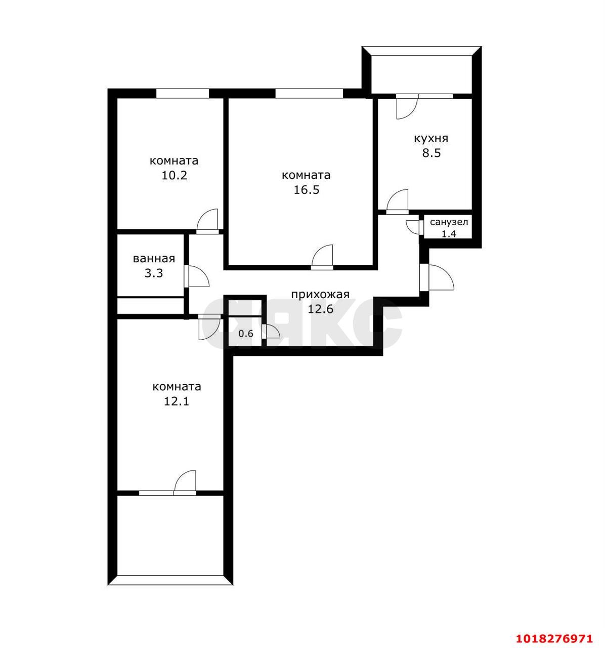 Фото №17: 3-комнатная квартира 70&nbsp;м², 6/10&nbsp;эт. - Краснодар, Центральный внутригородской округ, мкр. Дубинка, ул. Ставропольская, 80