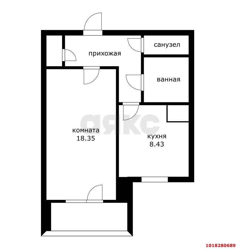 Фото №9: 1-комнатная квартира 37&nbsp;м², 8/9&nbsp;эт. - Краснодар, Прикубанский внутригородской округ, мкр. имени Маршала Жукова, ул. имени Дзержинского, 203