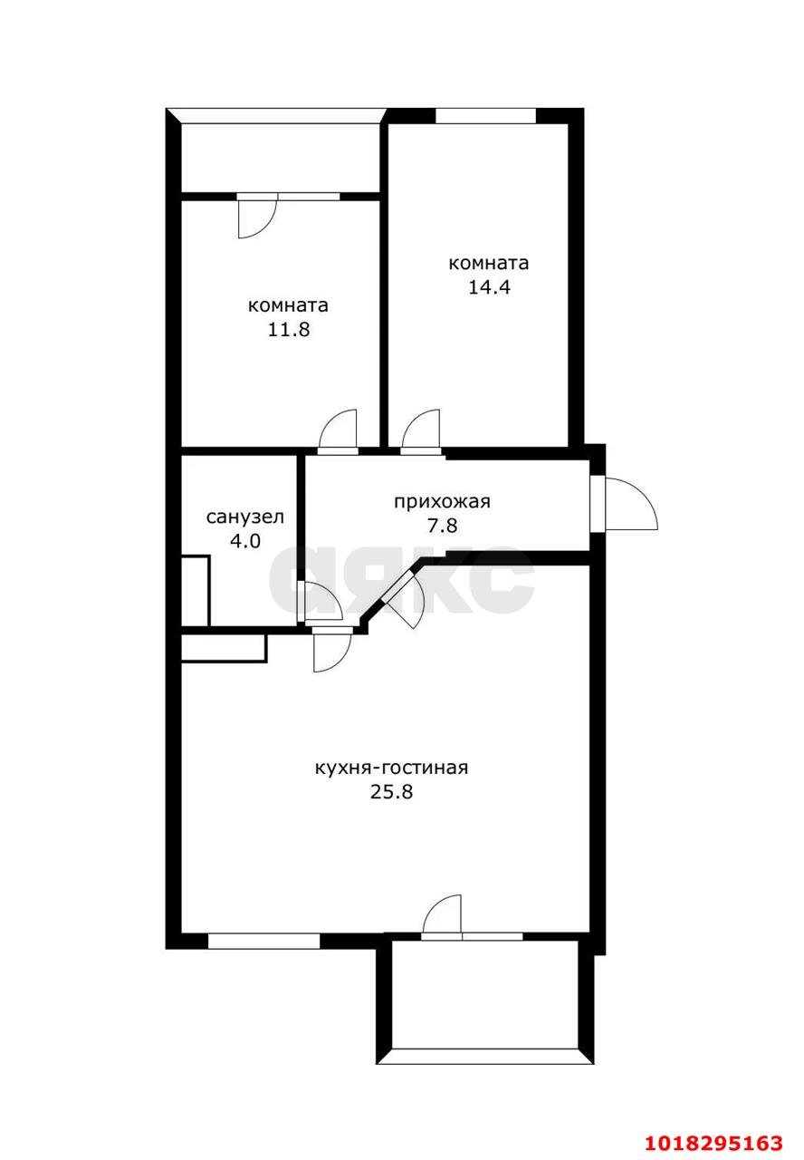 Фото №12: 2-комнатная квартира 70&nbsp;м², 5/7&nbsp;эт. - Краснодар, Прикубанский внутригородской округ, Молодёжный, мкр. жилой комплекс На Душистой, ул. Душистая, 30к1