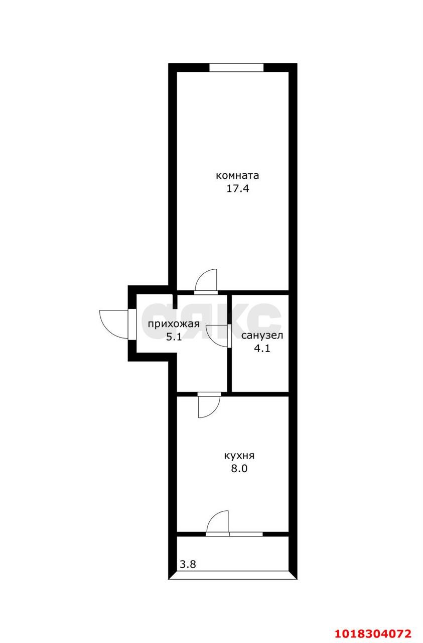 Фото №13: 1-комнатная квартира 40&nbsp;м², 5/5&nbsp;эт. - Новая Адыгея, мкр. жилой комплекс Родной Дом, ул. Бжегокайская, 31/8к1