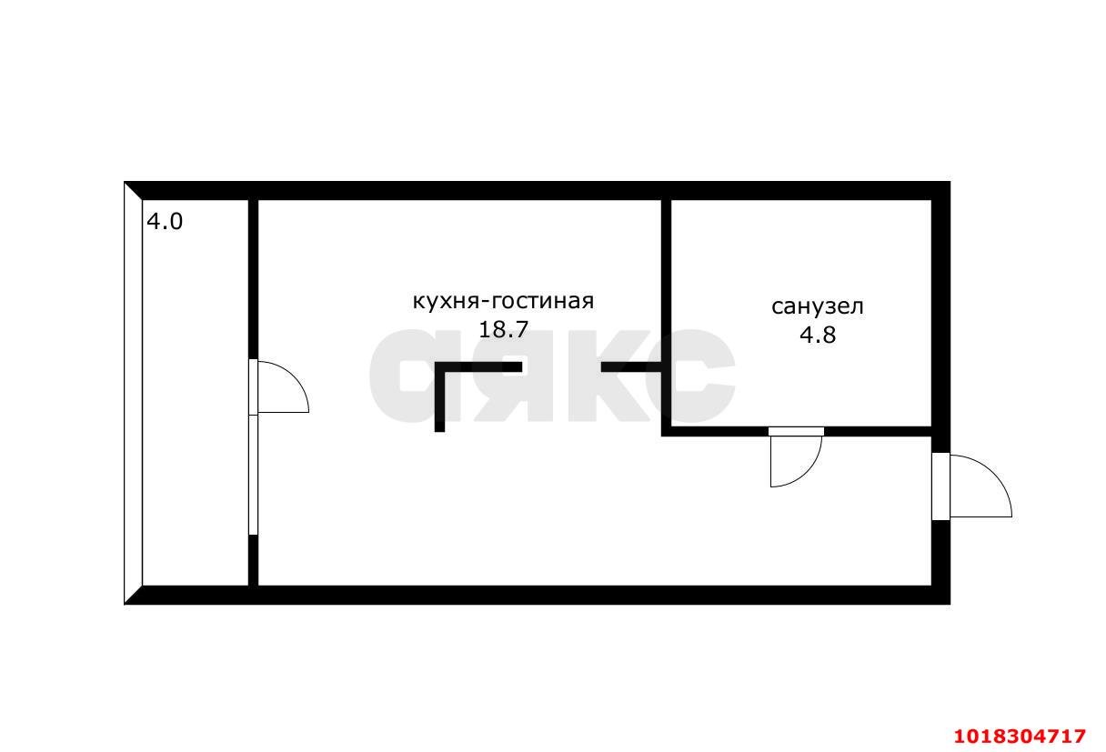 Фото №24: Студия 23&nbsp;м², 13/18&nbsp;эт. - Краснодар, Прикубанский внутригородской округ, ЖК Бауинвест, мкр. ЖК Парк у Дома, ул. Героя Владислава Посадского, 17к2