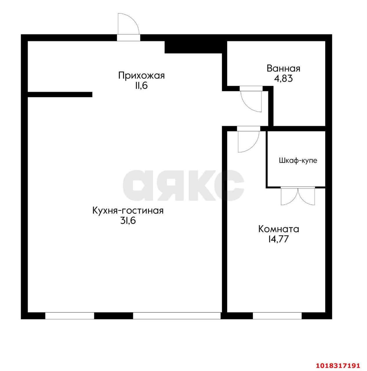 Фото №20: 2-комнатная квартира 60&nbsp;м², 12/16&nbsp;эт. - Краснодар, Центральный внутригородской округ, Центральный, мкр. ЖК Большой, ул. Красная, 176лит5/3