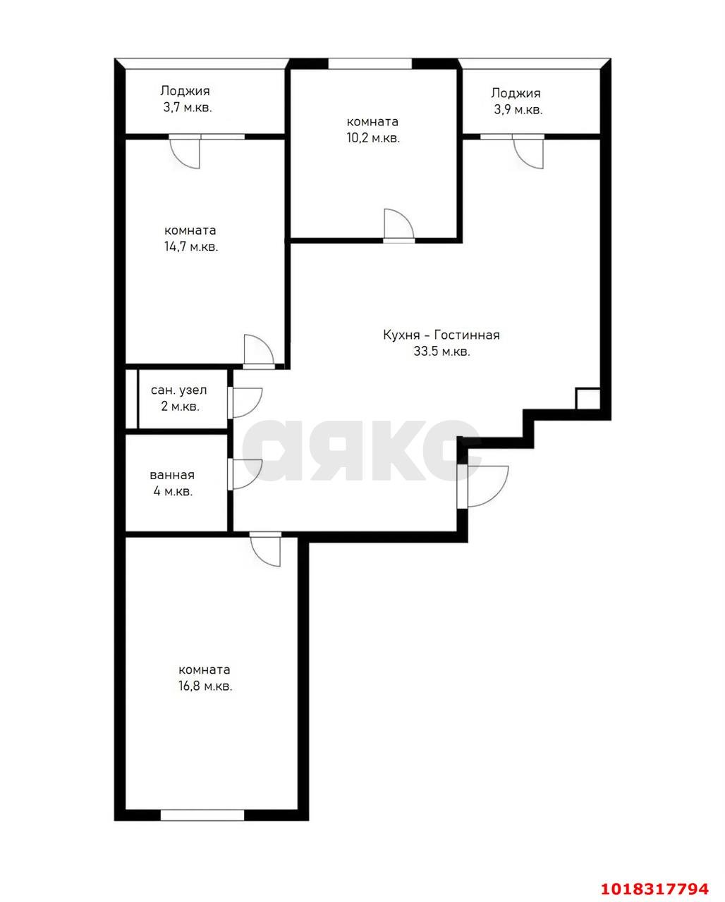 Фото №13: 3-комнатная квартира 90&nbsp;м², 2/22&nbsp;эт. - Краснодар, Прикубанский внутригородской округ, мкр. Достояние, ул. Григория Булгакова, 6