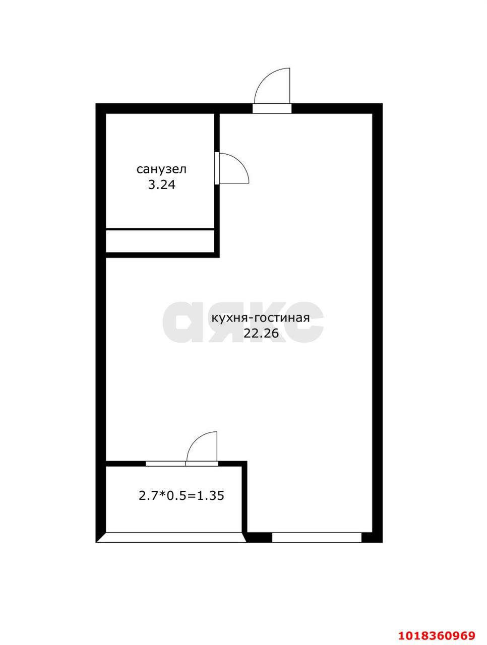 Фото №11: Студия 26&nbsp;м², 12/24&nbsp;эт. - Краснодар, Прикубанский внутригородской округ, ЖК Славянка, мкр. Славянский, ул. Заполярная, 39к1