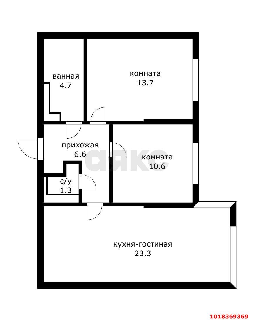 Фото №16: 2-комнатная квартира 60&nbsp;м², 13/23&nbsp;эт. - Краснодар, Прикубанский внутригородской округ, мкр. жилой комплекс Отражение, ул. Конгрессная, 41