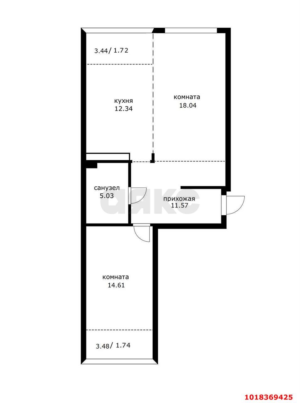 Фото №10: 2-комнатная квартира 64&nbsp;м², 4/23&nbsp;эт. - Краснодар, Центральный внутригородской округ, мкр. Черёмушки, ул. Обрывная, 132/1к1