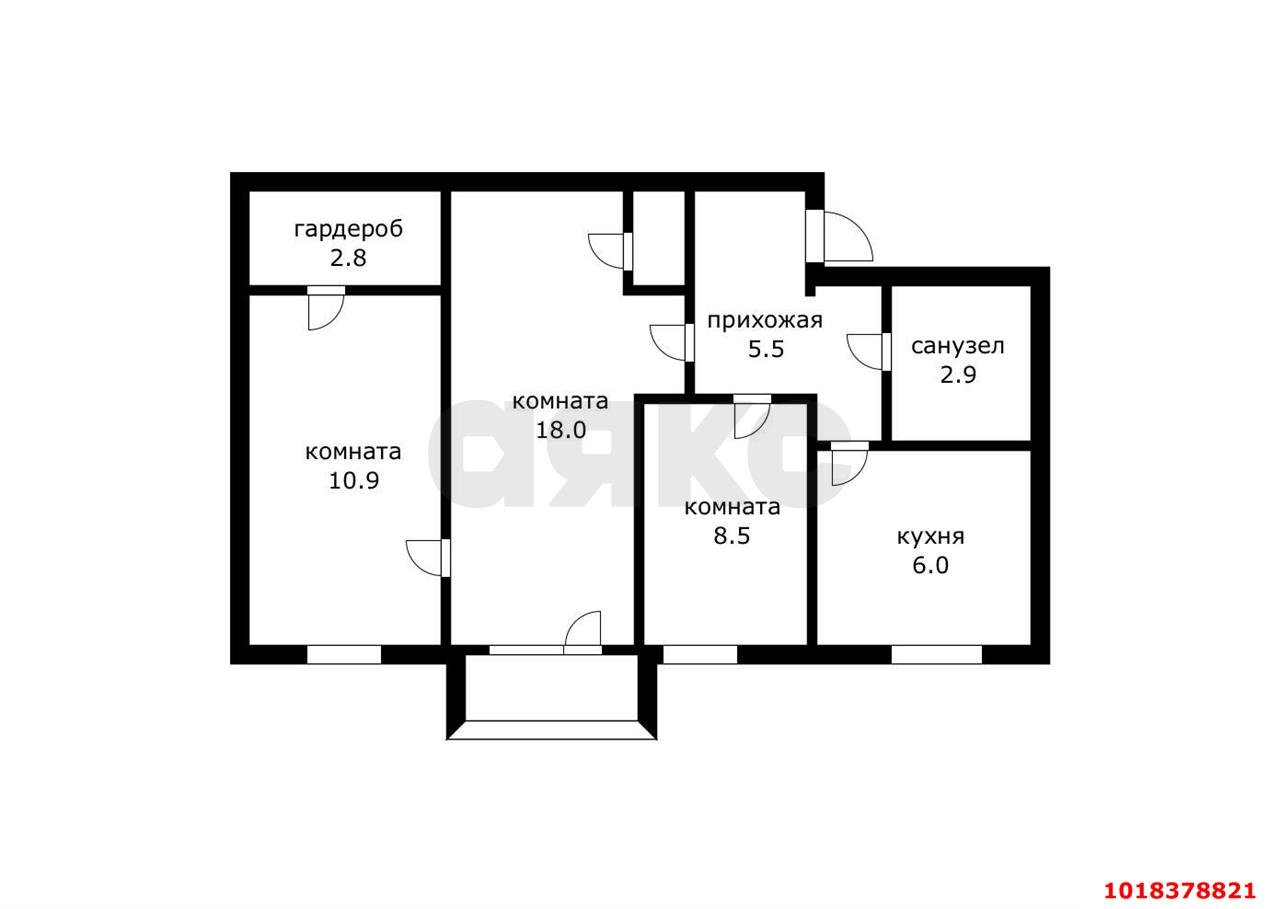 Фото №13: 3-комнатная квартира 57&nbsp;м², 4/5&nbsp;эт. - Краснодар, Карасунский внутригородской округ, мкр. Черёмушки, ул. 2-я Пятилетка, 8