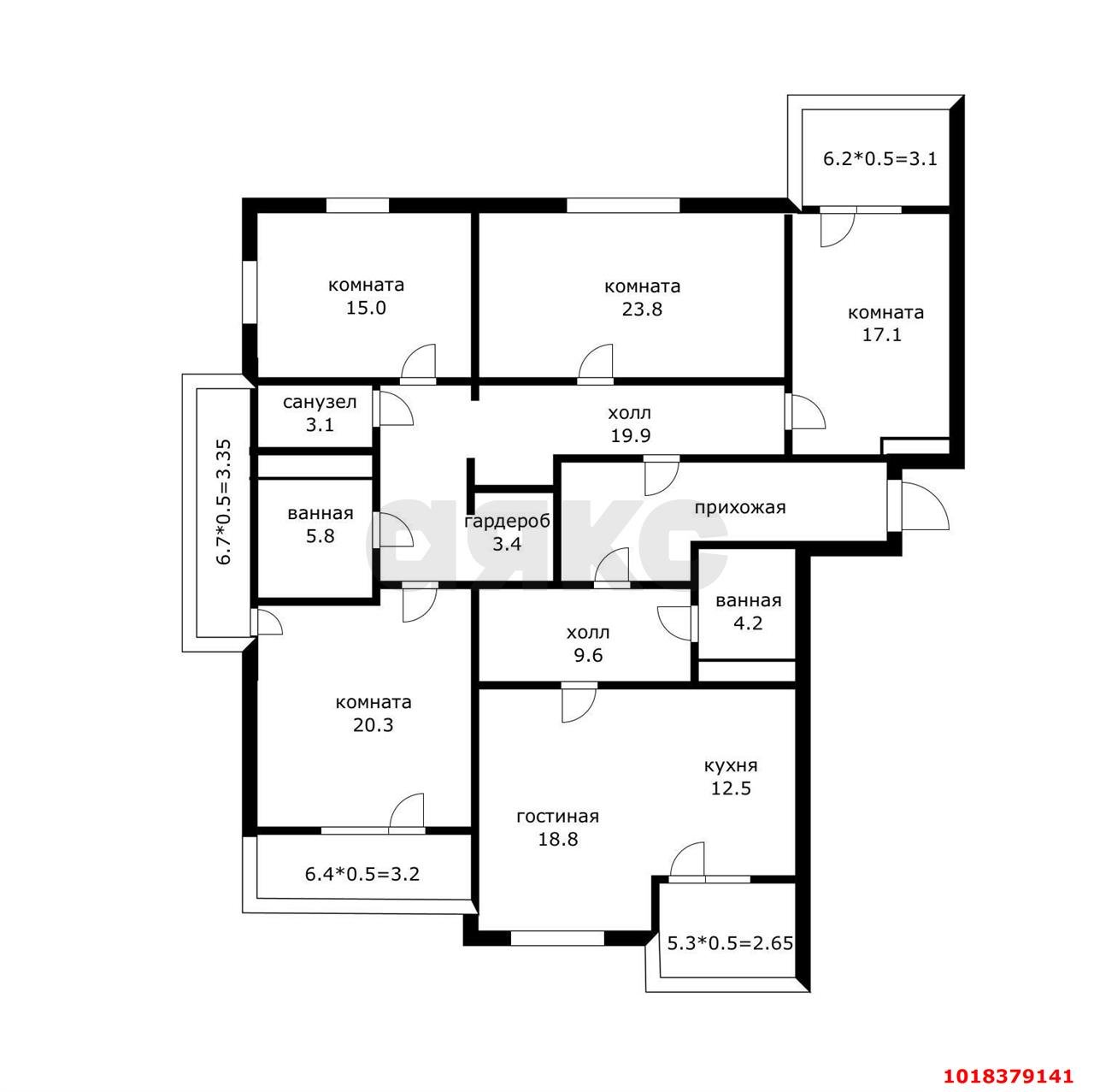 Фото №23: 5+-комнатная квартира 190&nbsp;м², 10/19&nbsp;эт. - Краснодар, Западный внутригородской округ, Фестивальный, мкр. ЖК Тургенев, ул. Дальняя, 8к1