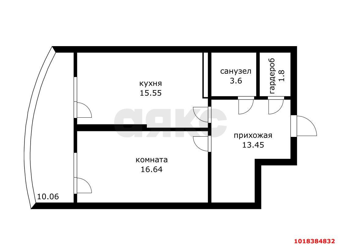 Фото №18: 1-комнатная квартира 61&nbsp;м², 18/22&nbsp;эт. - Краснодар, Центральный внутригородской округ, Дубинка, жилой комплекс Радонеж, мкр. Черёмушки, ул. Вишняковой, 1/23к1