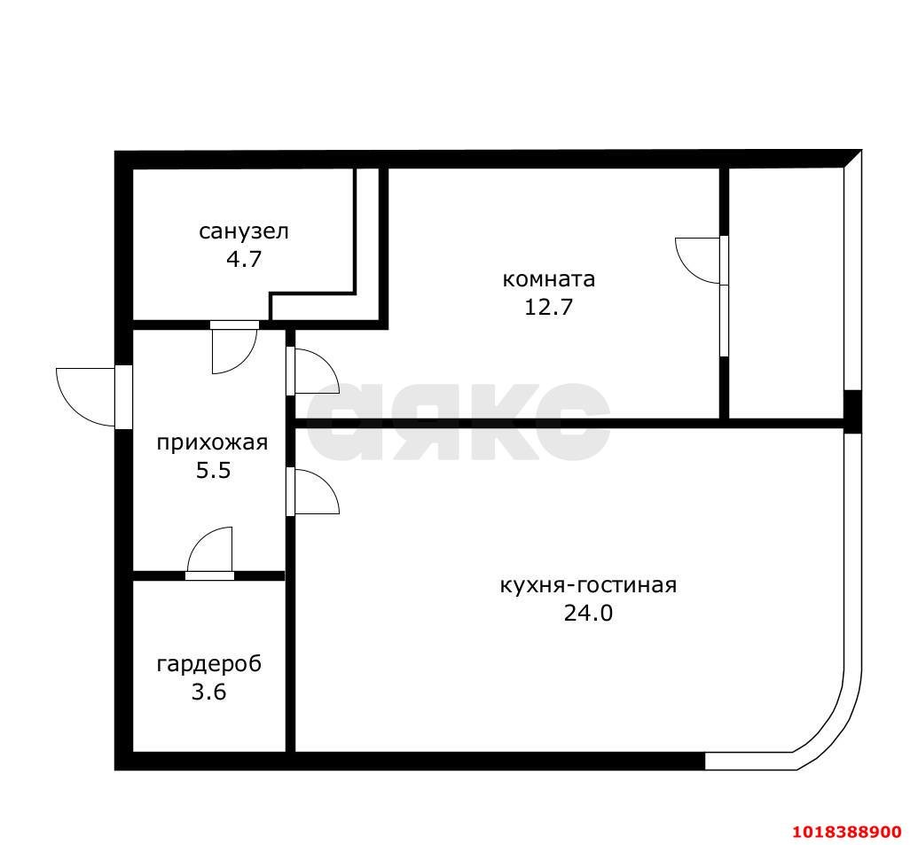 Фото №8: 1-комнатная квартира 51&nbsp;м², 19/24&nbsp;эт. - Краснодар, Кожзавод, ЖК Резиденция, мкр. Западный внутригородской округ, ул. Кожевенная, 22