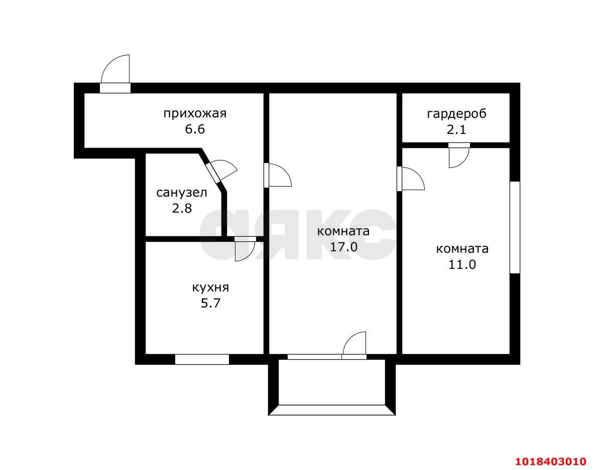Фото №10: 2-комнатная квартира 48&nbsp;м², 2/5&nbsp;эт. - Краснодар, Карасунский внутригородской округ, мкр. Черёмушки, ул. Ставропольская, 135/1