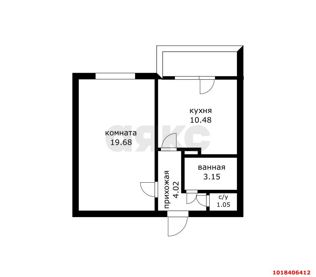 Фото №18: 1-комнатная квартира 40&nbsp;м², 9/10&nbsp;эт. - Краснодар, Прикубанский внутригородской округ, мкр. Завод Измерительных Приборов, ул. Зиповская, 28