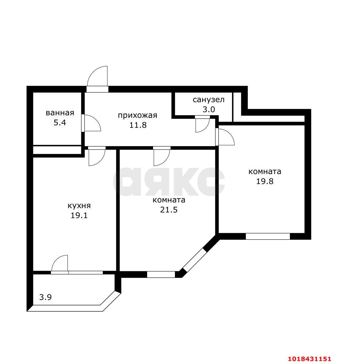 Фото №10: 2-комнатная квартира 84&nbsp;м², 5/20&nbsp;эт. - Краснодар, Центральный внутригородской округ, мкр. Центральный, ул. Ломоносова, 97