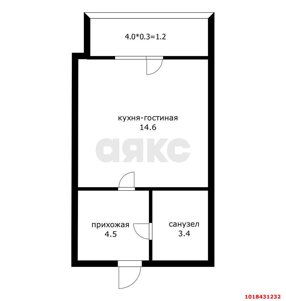 Фото №5: Студия 28&nbsp;м², 4/6&nbsp;эт. - Новая Адыгея, мкр. ЖК Виноград 2, ул. Бжегокайская, 25/1к2
