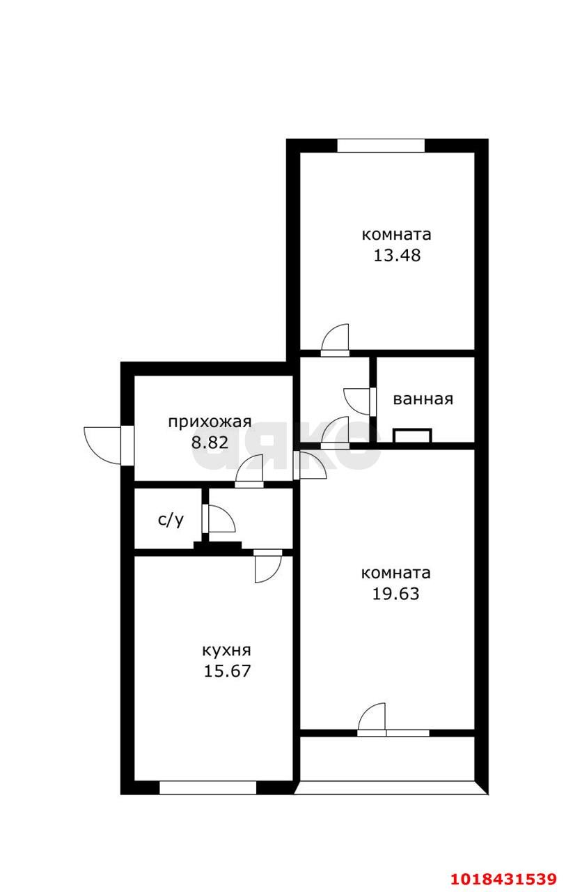 Фото №13: 2-комнатная квартира 66&nbsp;м², 3/14&nbsp;эт. - Краснодар, Карасунский внутригородской округ, мкр. Комсомольский, ул. Симферопольская, 58