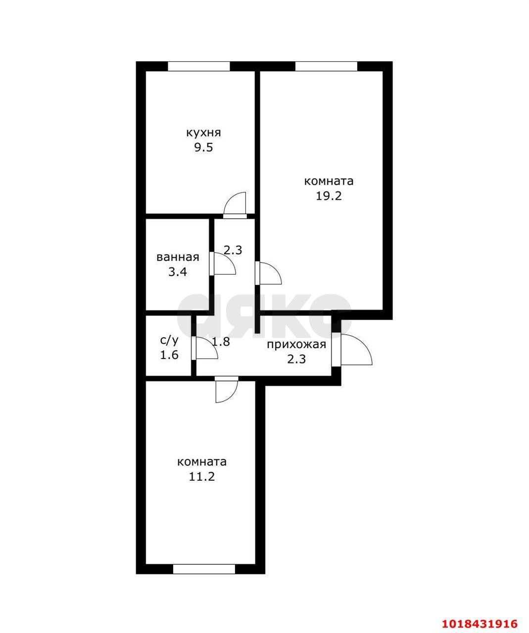 Фото №15: 2-комнатная квартира 54&nbsp;м², 6/6&nbsp;эт. - Краснодар, Прикубанский внутригородской округ, мкр. Музыкальный, ул. имени И.И. Дунаевского, 9