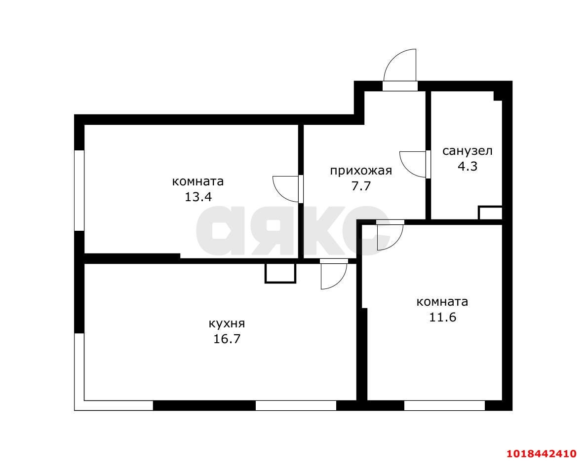 Фото №14: 2-комнатная квартира 53&nbsp;м², 8/16&nbsp;эт. - Краснодар, Прикубанский внутригородской округ, мкр. Догма Парк, ул. Марины Цветаевой, 7к2