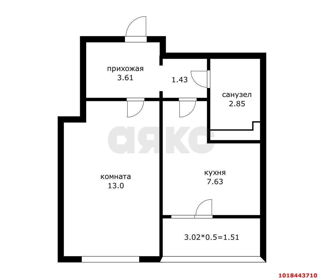 Фото №11: 1-комнатная квартира 30&nbsp;м², 5/18&nbsp;эт. - Небуг, мкр. ЖК Botanica Hills