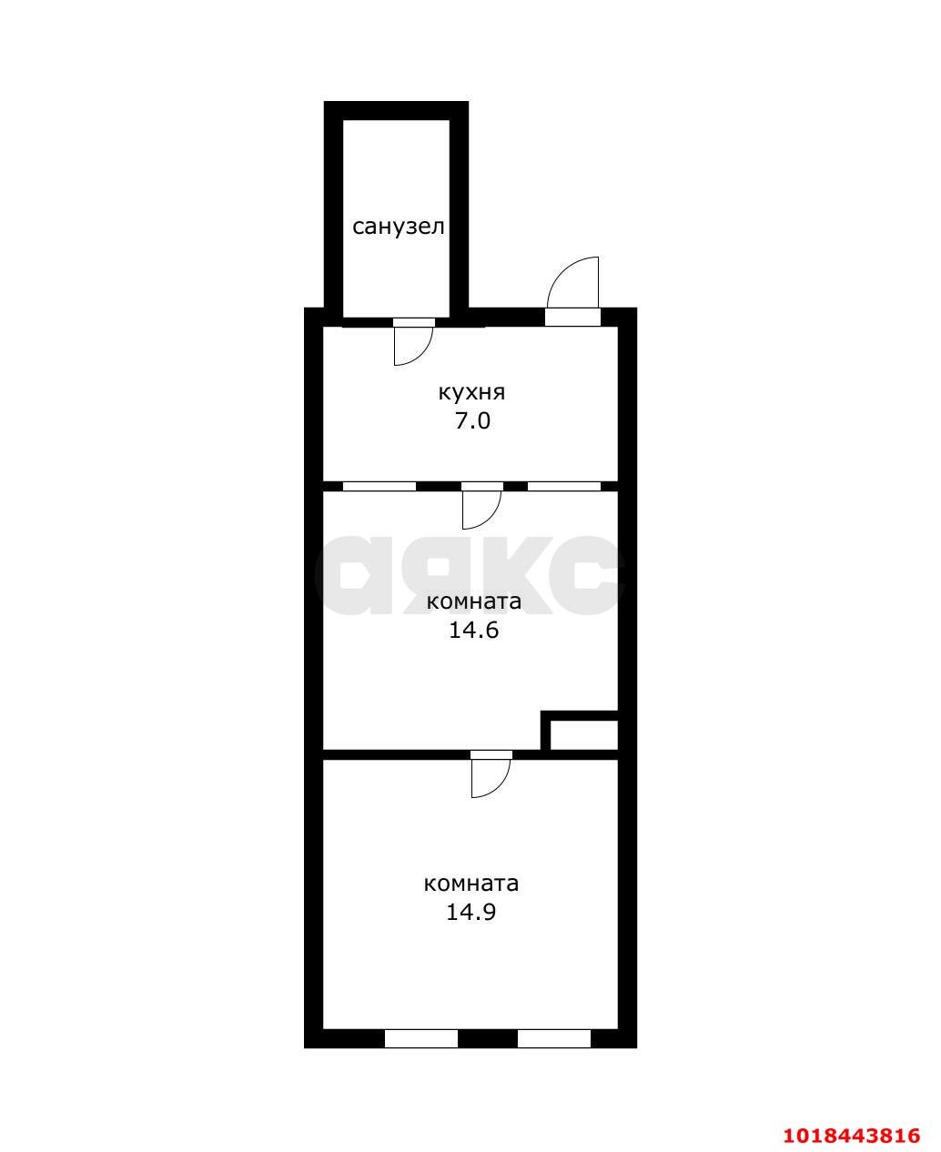 Фото №13: 2-комнатная квартира 43&nbsp;м², 1/2&nbsp;эт. - Краснодар, Центральный внутригородской округ, мкр. Центральный, ул. Коммунаров, 151