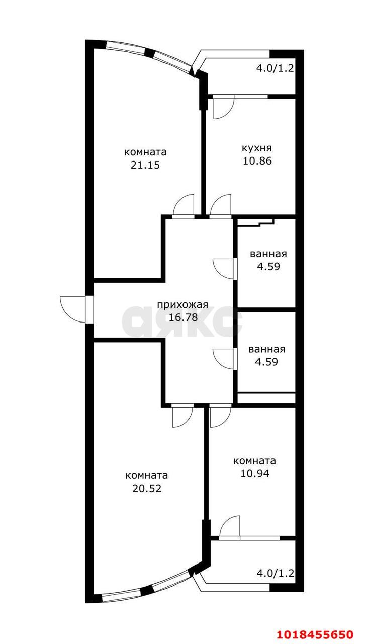 Фото №2: 3-комнатная квартира 91&nbsp;м², 10/21&nbsp;эт. - Краснодар, Карасунский внутригородской округ, Хлопчато-бумажный Комбинат, мкр. жилой комплекс Режиссёр, ул. Уральская, 100/6