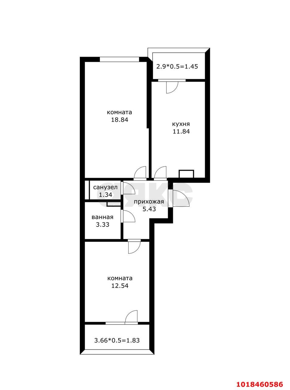 Фото №3: 2-комнатная квартира 60&nbsp;м², 2/16&nbsp;эт. - Краснодар, Прикубанский внутригородской округ, мкр. Музыкальный, ул. Российская, 257/7к2