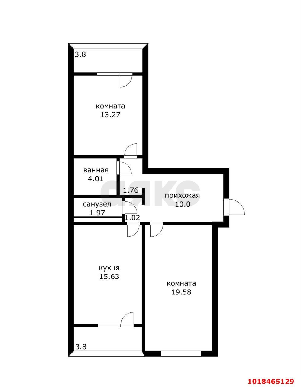 Фото №13: 2-комнатная квартира 75&nbsp;м², 8/16&nbsp;эт. - Краснодар, Карасунский внутригородской округ, мкр. Гидростроителей, ул. Парусная, 20/3