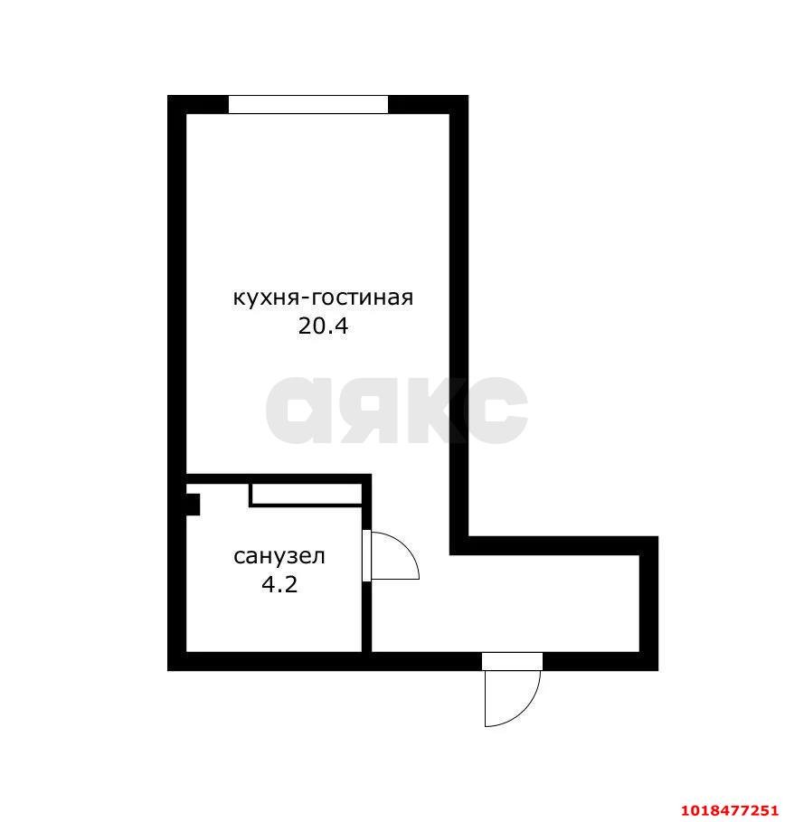 Фото №13: Студия 24&nbsp;м², 15/18&nbsp;эт. - Краснодар, Прикубанский внутригородской округ, мкр. Парк Победы, ул. имени Героя Дангириева, 4к2