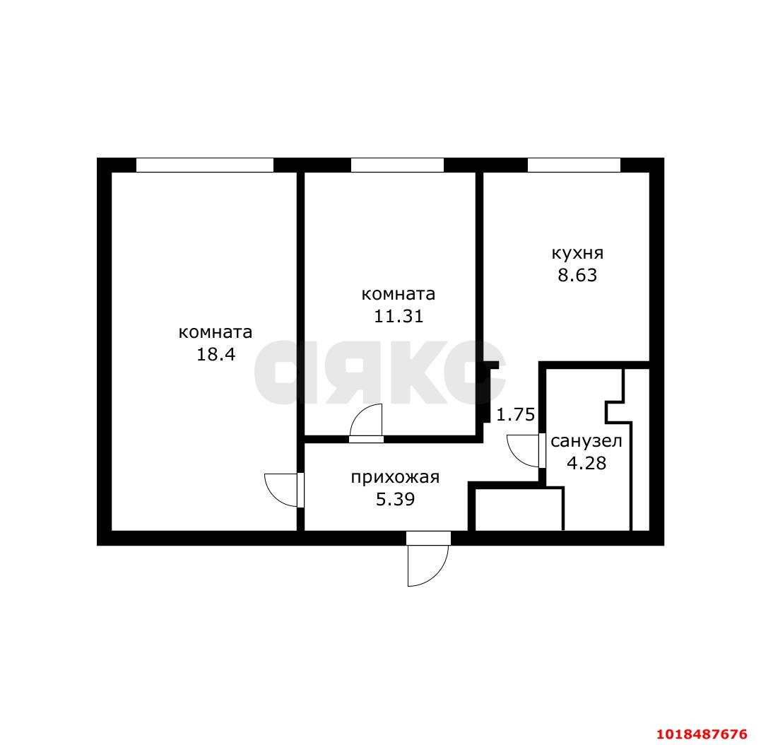 Фото №8: 2-комнатная квартира 50&nbsp;м², 1/10&nbsp;эт. - Краснодар, Западный внутригородской округ, мкр. Юбилейный, ул. Рождественская набережная, 29