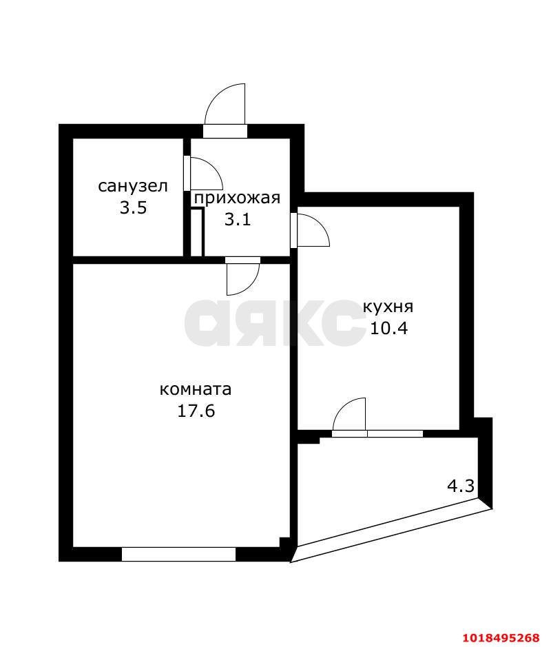 Фото №7: 1-комнатная квартира 40&nbsp;м², 1/10&nbsp;эт. - Краснодар, Центральный внутригородской округ, Покровка, мкр. Центральный, ул. Карасунская набережная, 99
