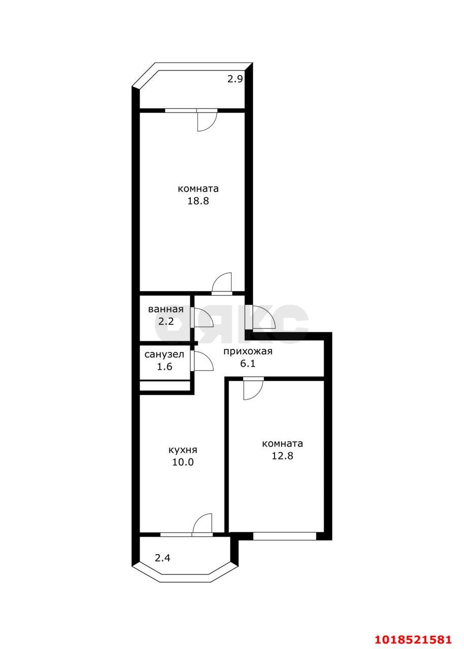 Фото №14: 2-комнатная квартира 55&nbsp;м², 1/3&nbsp;эт. - Краснодар, Прикубанский внутригородской округ, мкр. жилищно-строительный кооператив Сити, ул. Почтовое отделение 73, лит1