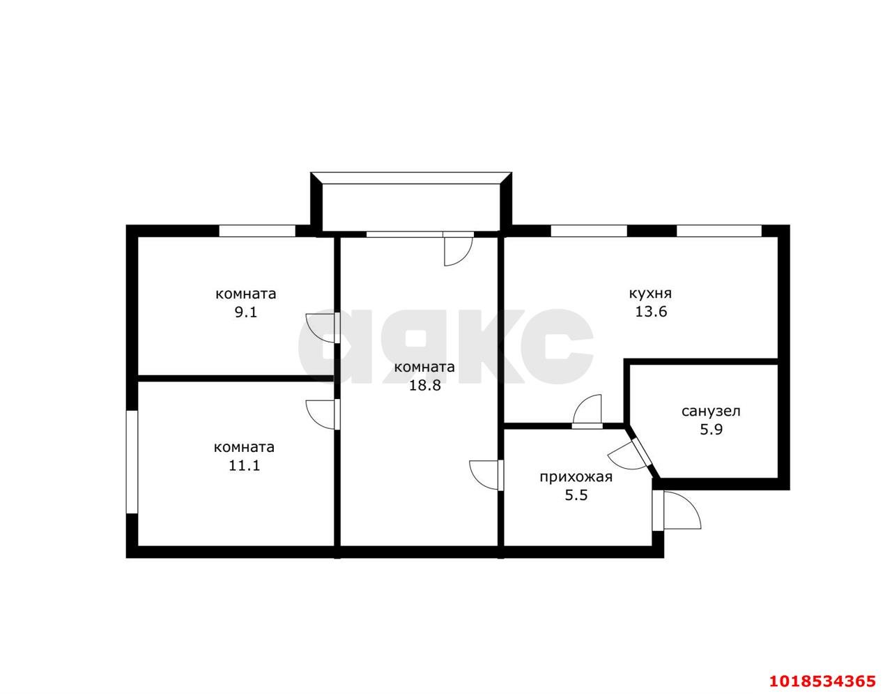 Фото №10: 4-комнатная квартира 62&nbsp;м², 3/5&nbsp;эт. - Краснодар, Прикубанский внутригородской округ, мкр. имени Н.И. Вавилова, ул. Вавилова, 7