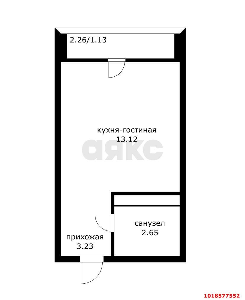 Фото №5: Студия 21&nbsp;м², 9/10&nbsp;эт. - Краснодар, Прикубанский внутригородской округ, мкр. жилой комплекс Жилой Квартал, ул. Шевцова, 8