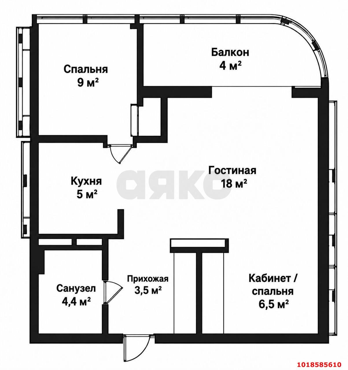 Фото №2: 1-комнатная квартира 51&nbsp;м², 20/24&nbsp;эт. - Краснодар, Кожзавод, ЖК Резиденция, мкр. Западный внутригородской округ, ул. Кожевенная, 22