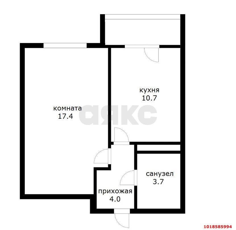 Фото №10: 1-комнатная квартира 38&nbsp;м², 1/3&nbsp;эт. - Краснодар, Прикубанский внутригородской округ, мкр. 2-я Площадка, ул. Ветеранов, 83к1