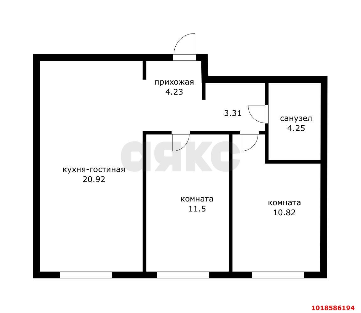 Фото №10: 2-комнатная квартира 54&nbsp;м², 4/9&nbsp;эт. - Краснодар, Прикубанский внутригородской округ, мкр. жилой комплекс Зелёная Территория, ул. имени Генерала Брусилова, 5к1