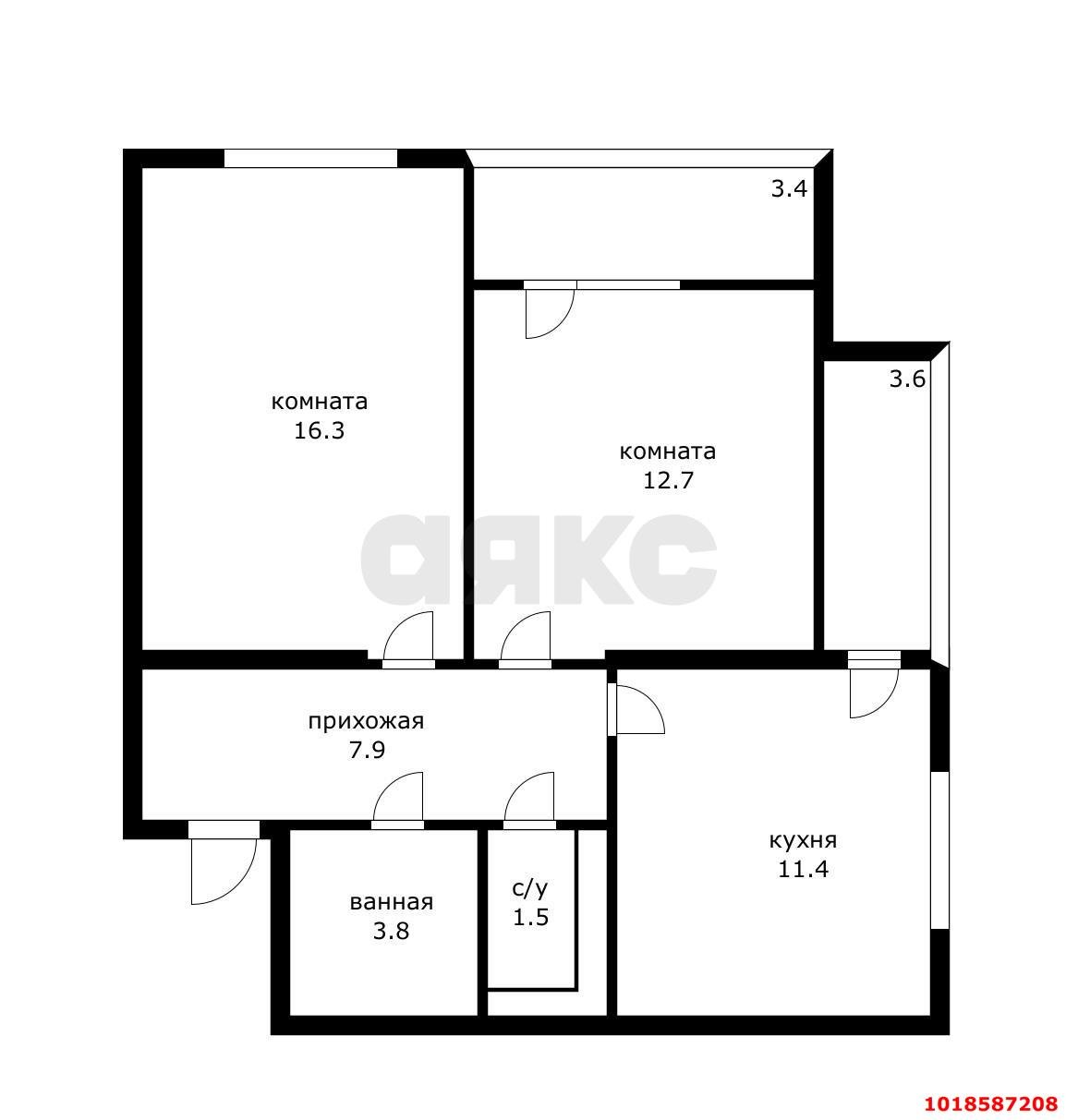 Фото №2: 2-комнатная квартира 53&nbsp;м², 13/21&nbsp;эт. - Краснодар, Прикубанский внутригородской округ, мкр. ЖК Бауинвест, ул. Героя Владислава Посадского, 16/1