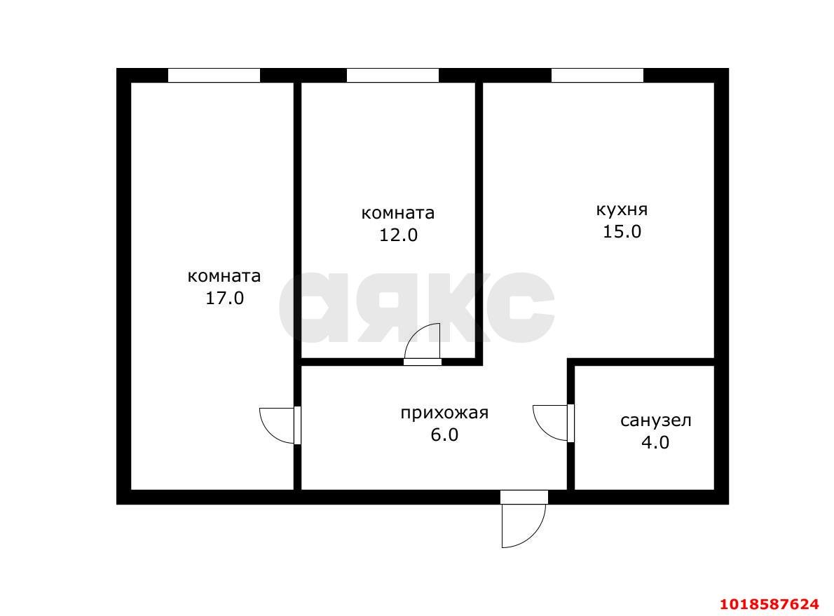 Фото №6: 2-комнатная квартира 52&nbsp;м² - Краснодар, Прикубанский внутригородской округ, Калинино, Завод Радиоизмерительных Приборов, мкр. жилой комплекс Красивый, пер. 2-й Красивый, 16