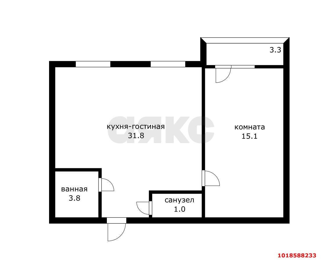 Фото №10: 2-комнатная квартира 55&nbsp;м², 16/16&nbsp;эт. - Краснодар, Центральный внутригородской округ, Черёмушки, мкр. ЖК Южный Парк, ул. Старокубанская, 2/4к1
