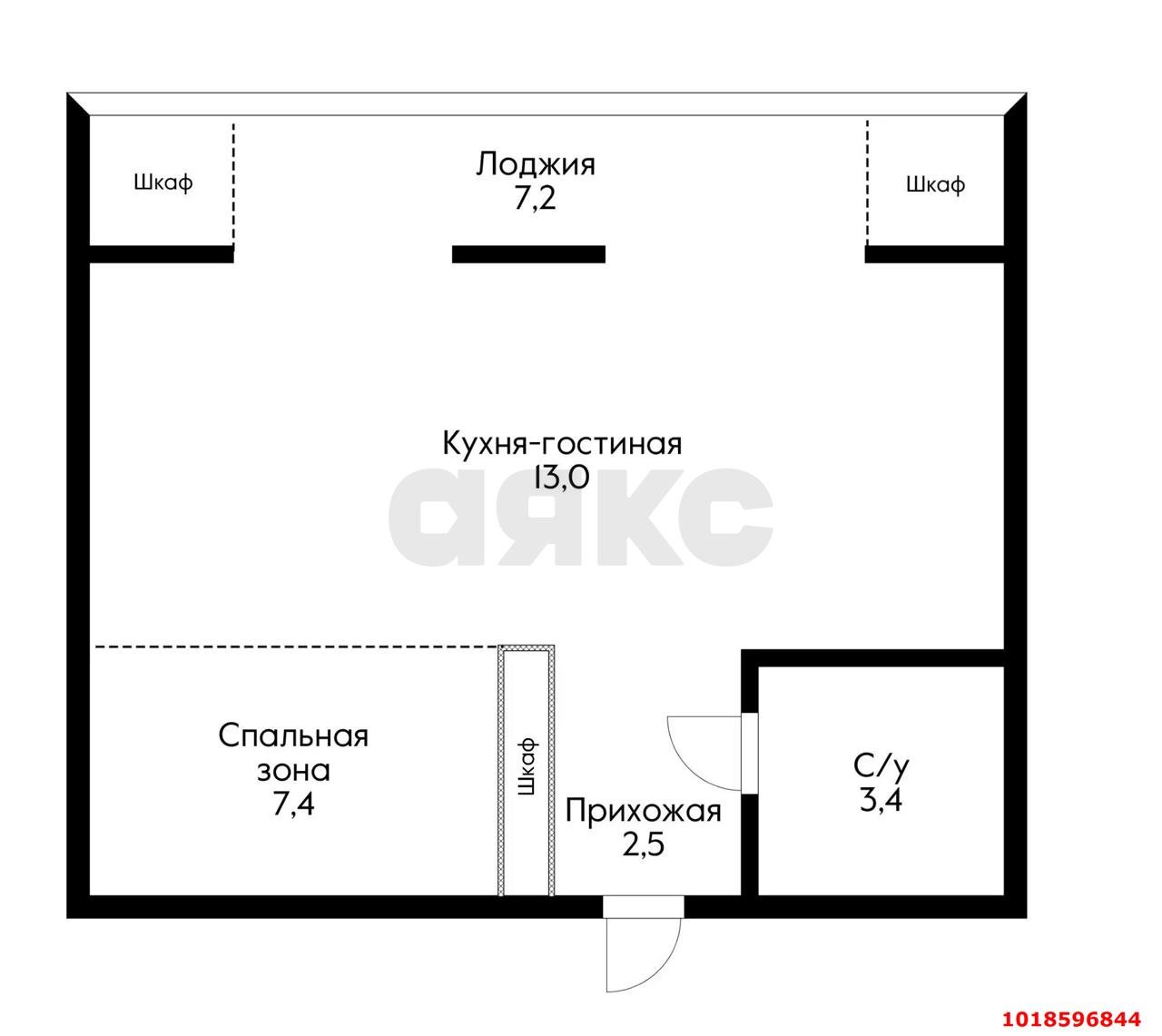 Фото №12: 1-комнатная квартира 31&nbsp;м², 5/6&nbsp;эт. - Новая Адыгея, мкр. ЖК Виноград 2, ул. Бжегокайская, 25/1к6