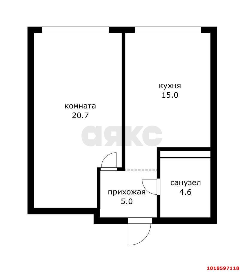 Фото №5: 1-комнатная квартира 45&nbsp;м², 7/24&nbsp;эт. - Краснодар, Центральный внутригородской округ, мкр. Черёмушки, ул. Обрывная, 132/1к2
